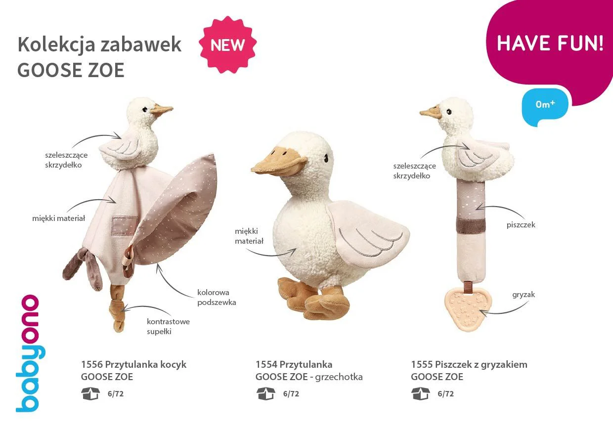 Jucarie moale BabyOno Goose Zoe