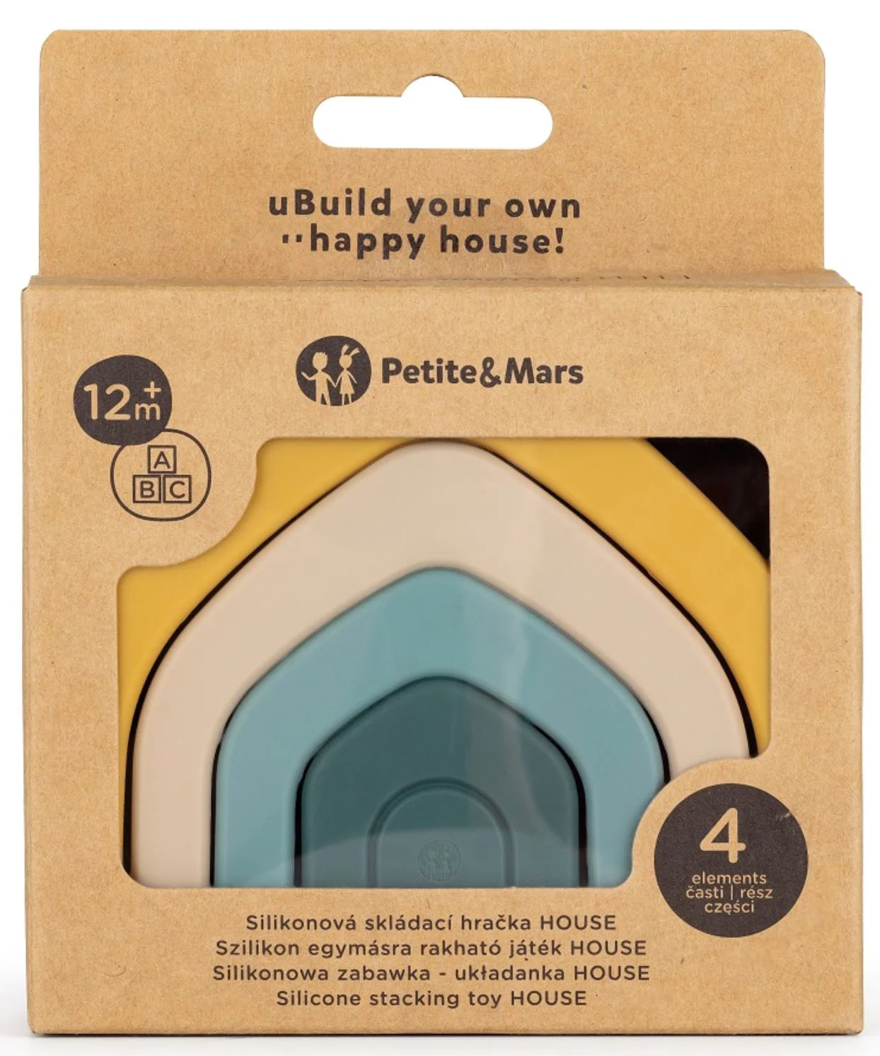 Jucarie educativa din silicon Petite&Mars House Intense Ochre