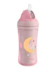 Cana cu pai KikkaBoo Moony me Pink, 220 ml