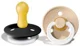 Set 2 suzete rotunde din latex fosforescente BIBS Colour Glow Black/Vanilla (6-18 luni) foto
