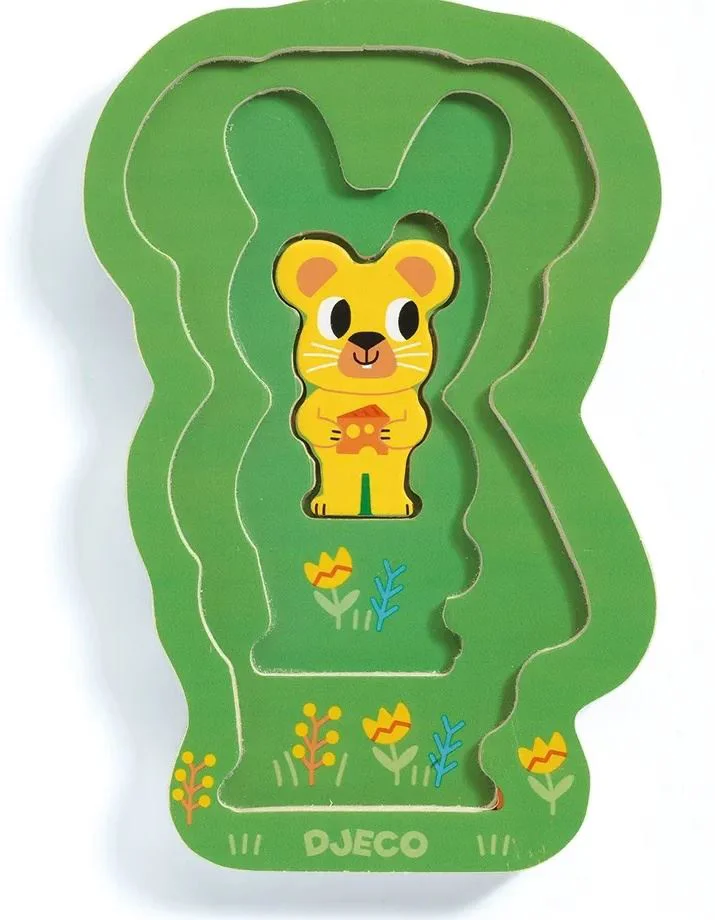Puzzle din lemn in 3 straturi Djeco Charly si Prietenii foto