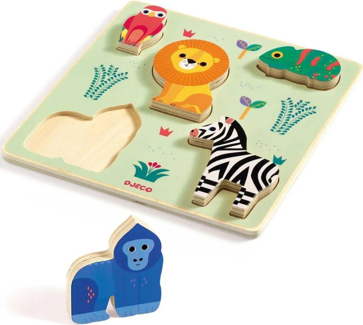 Puzzle din lemn Djeco Animalute in relief foto