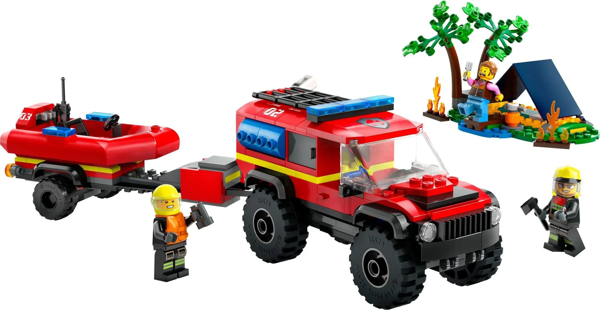 LEGO City 4x4 Fire Truck with Rescue Boat foto