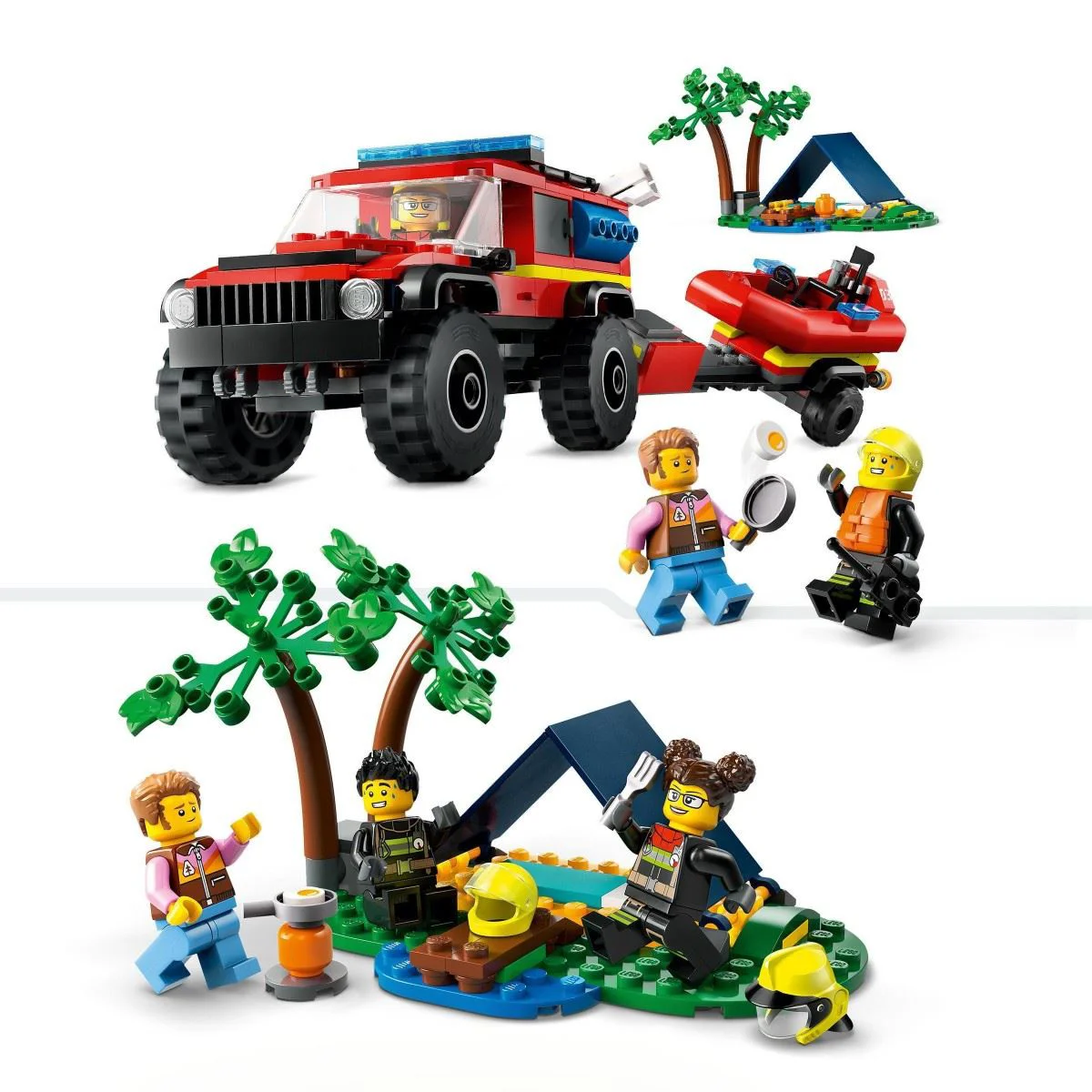 LEGO City 4x4 Fire Truck with Rescue Boat foto