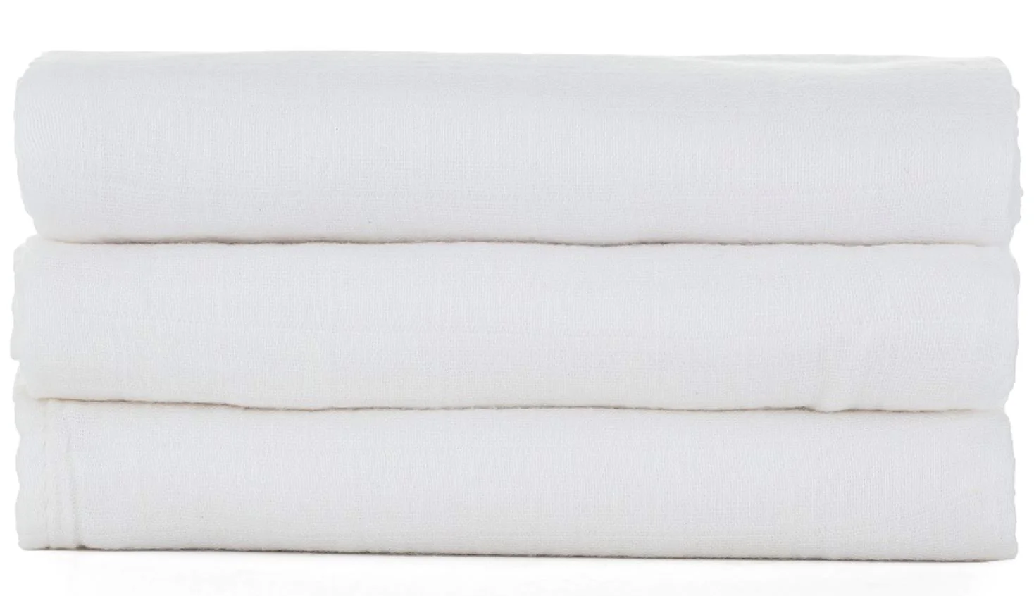 Набор из 3 муслиновых пеленок Petite&Mars Moussy Total White, 68x68 см