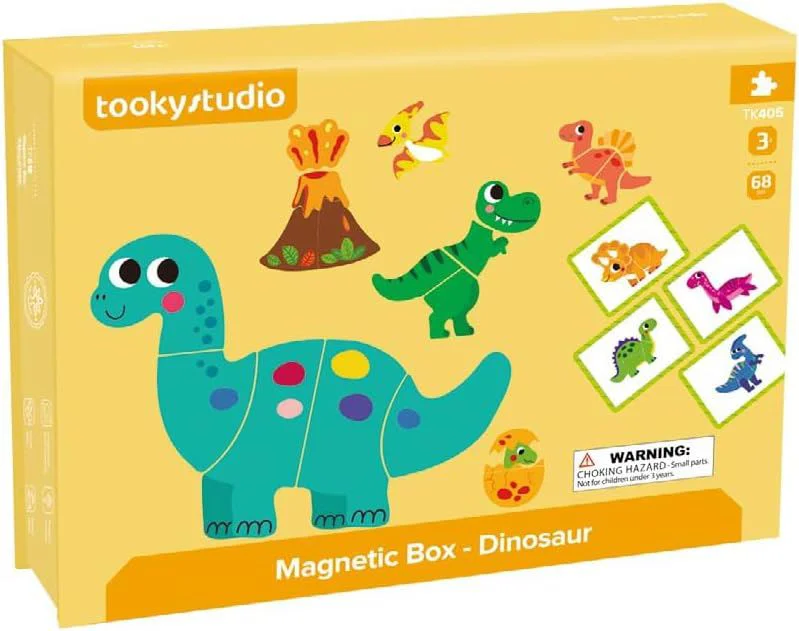 Puzzle Magnetic Box Tooky Toy Dinozauri in padure