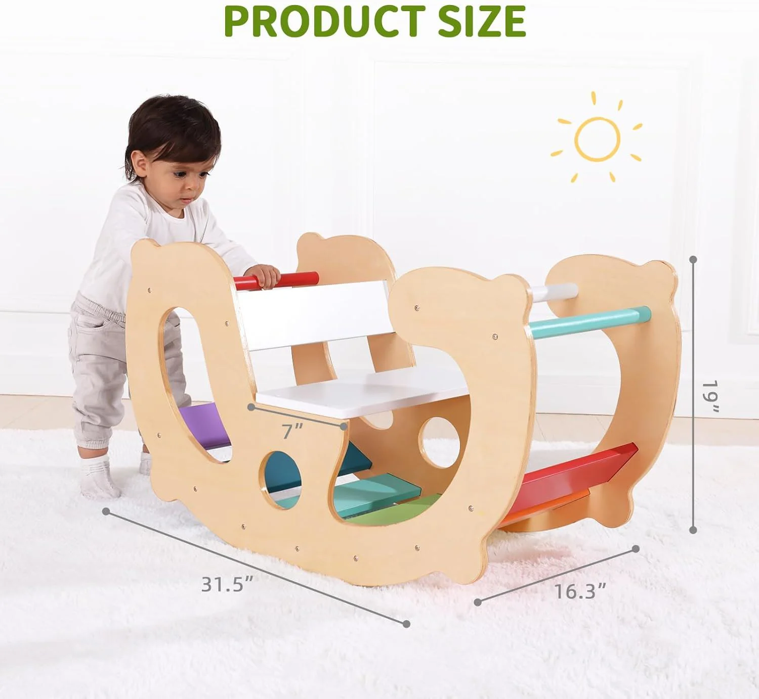 Jucarie din lemn 2 in 1 Tooky Toy Antrenor pentru copii foto