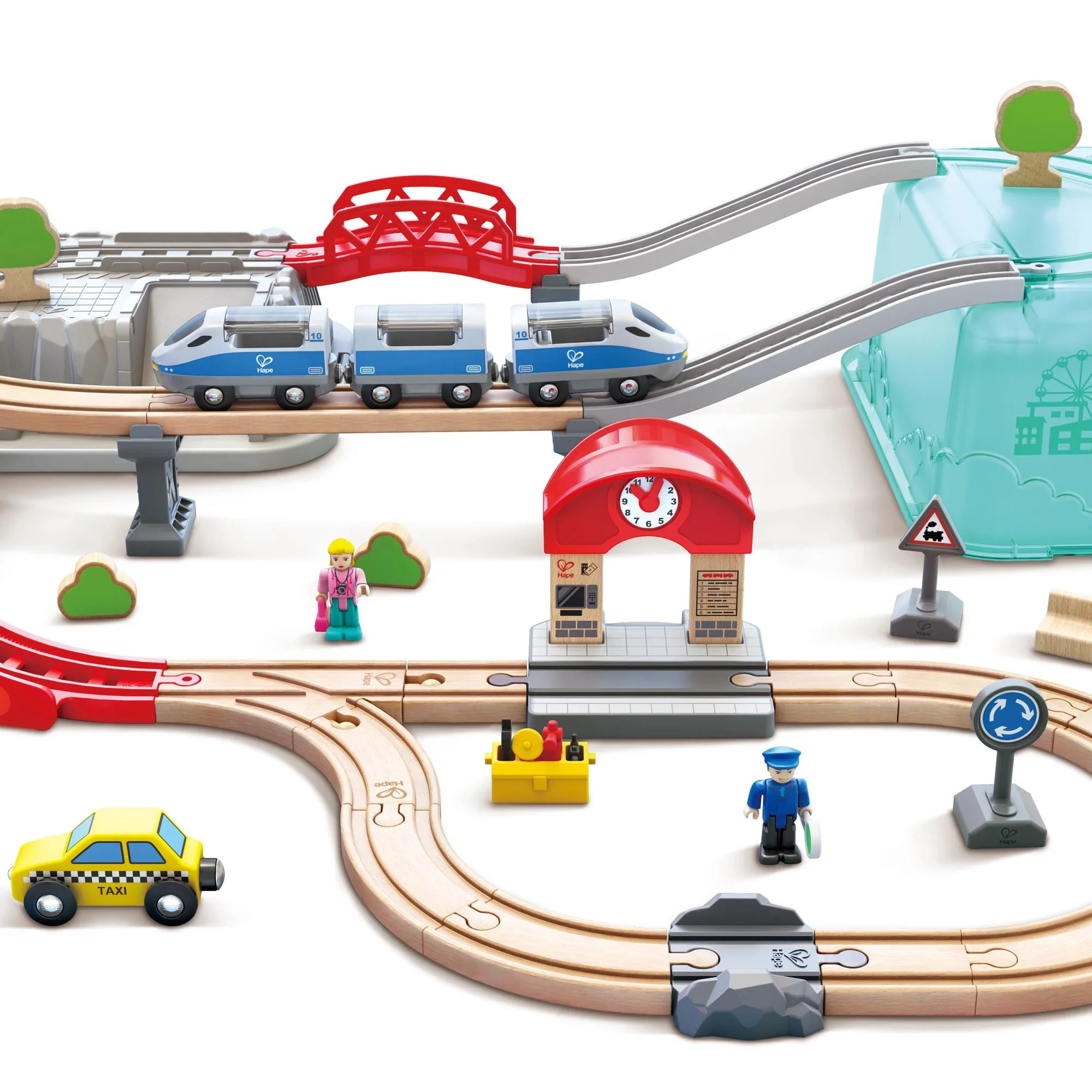 Игровой набор Hape - Поезд с коробкой для хранения foto