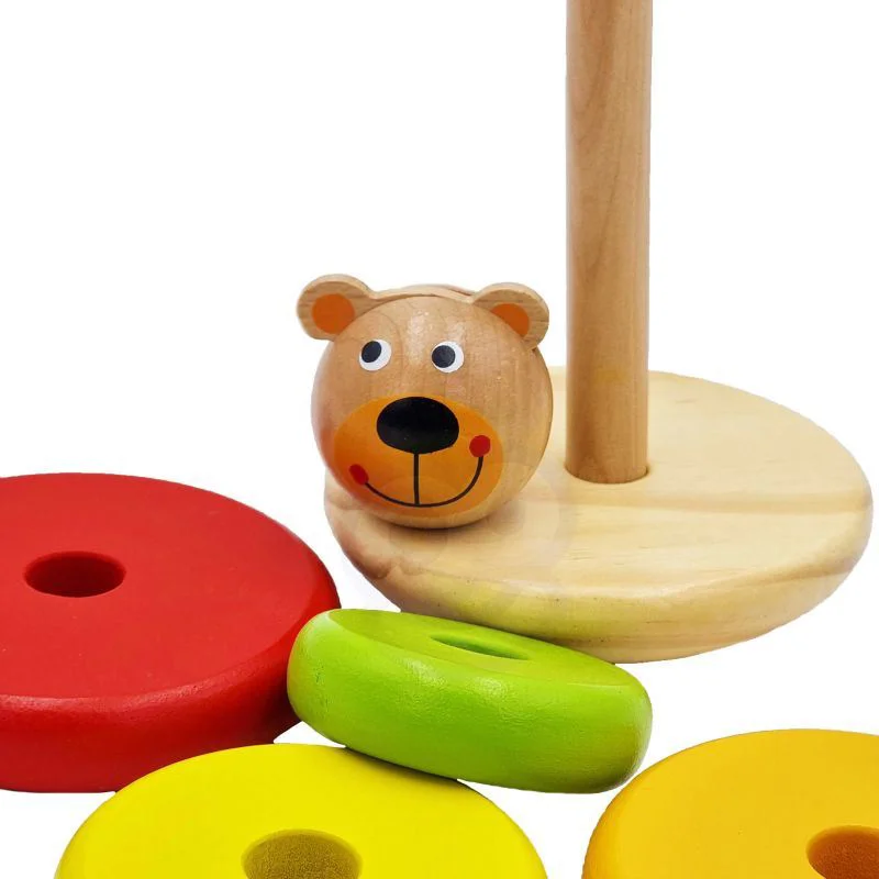 Jucarie din lemn Tooky Toy Piramida ursuletului foto