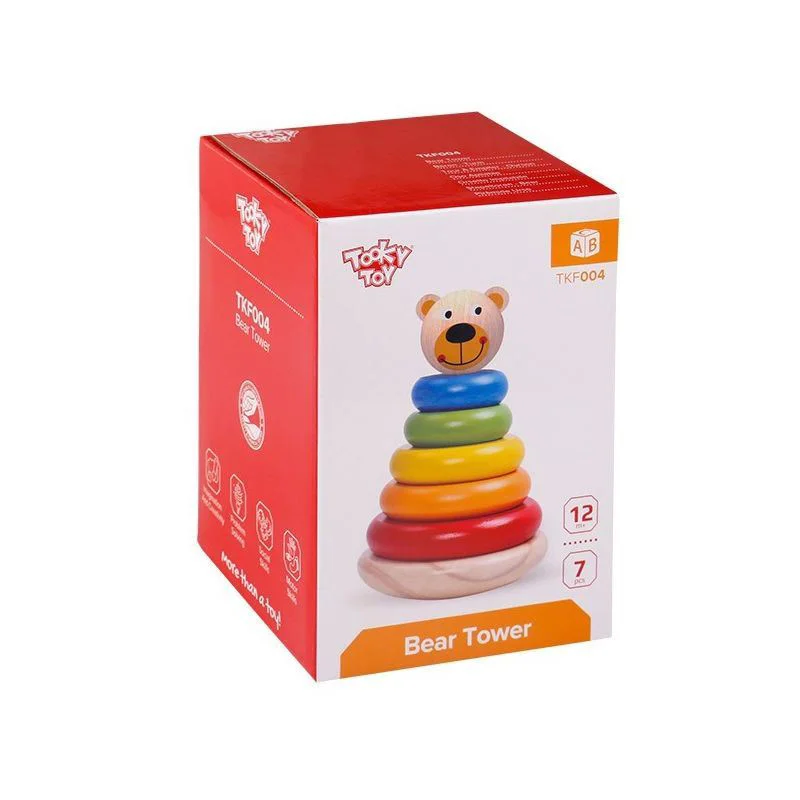Jucarie din lemn Tooky Toy Piramida ursuletului foto