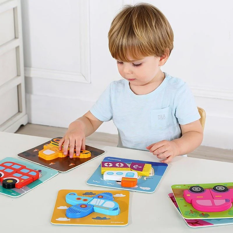 Деревянный пазл 6 в 1 Tooky Toy Транспорт, 33 эл.