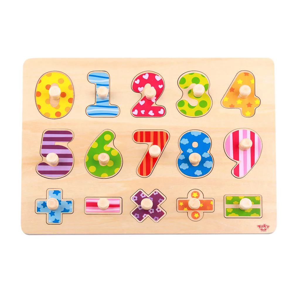 Деревянный пазл Tooky Toy Цифры, 16 эл.