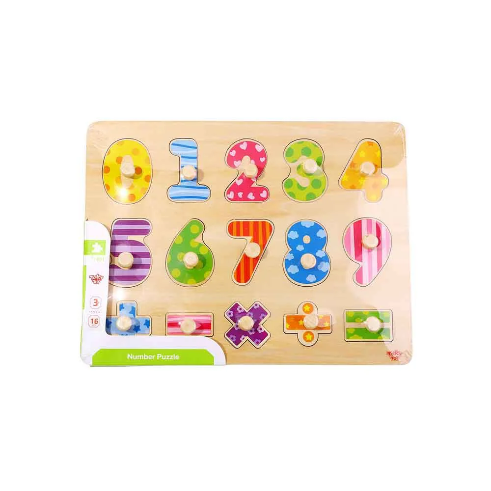 Деревянный пазл Tooky Toy Цифры, 16 эл.