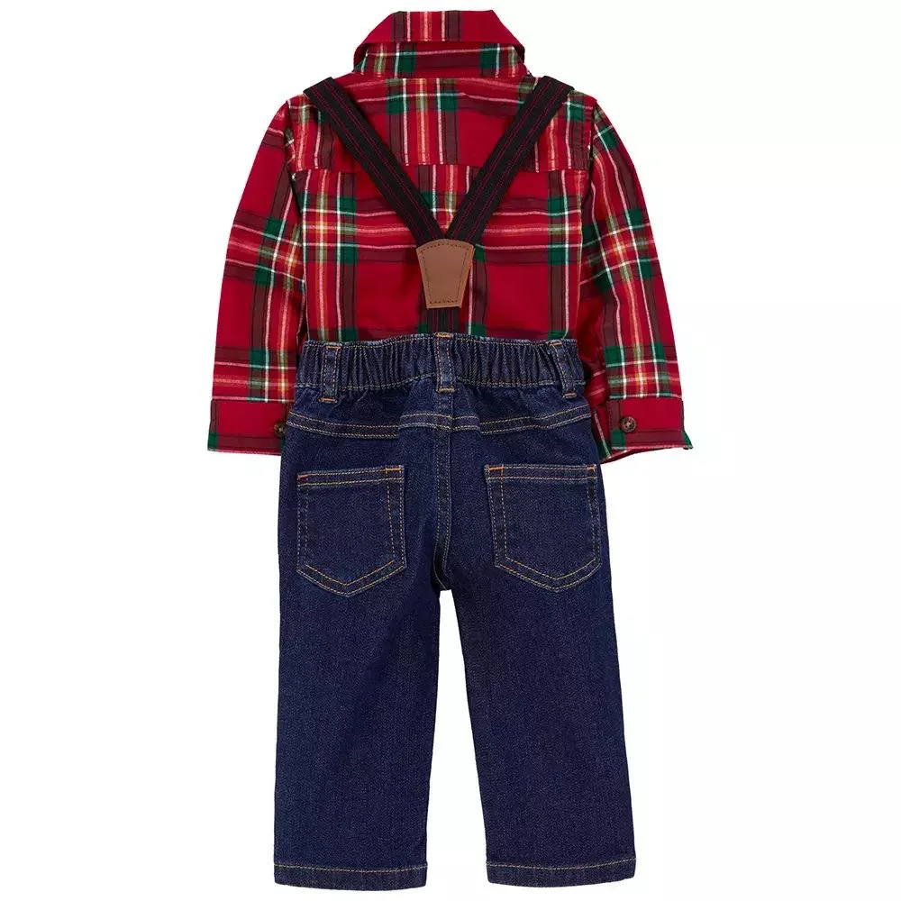 Carter's Set 3 piese Body tip camasa, pantaloni si bretele