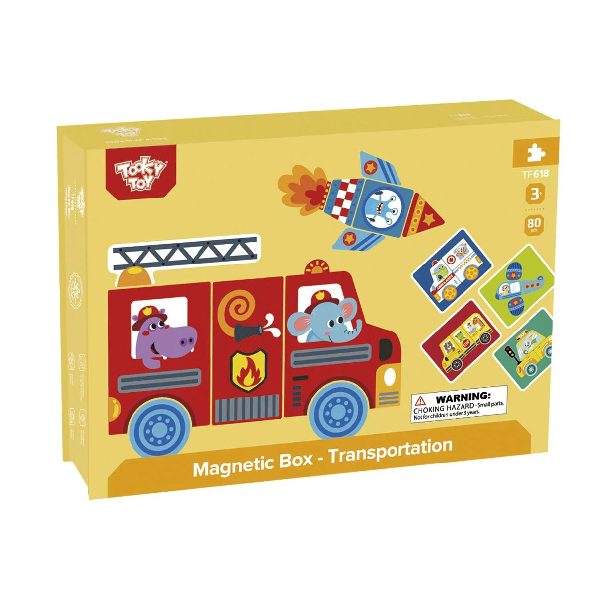 Puzzle magnetic Tooky Toy Vehicule. 80 el.