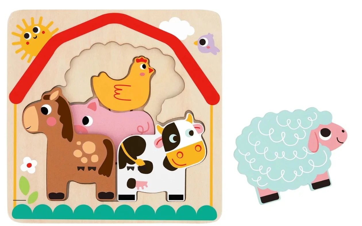 Деревянный пазл Tooky Toy Животные фермы