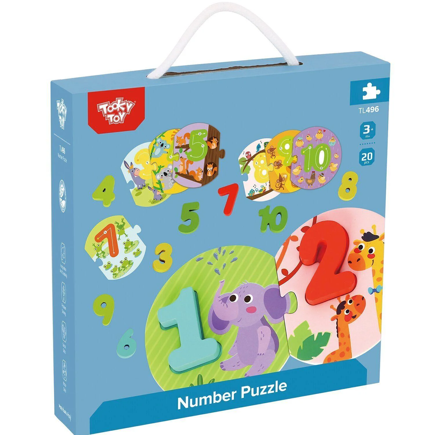 Puzzle Tooky Toy Invatam sa numaram, 20 el. foto