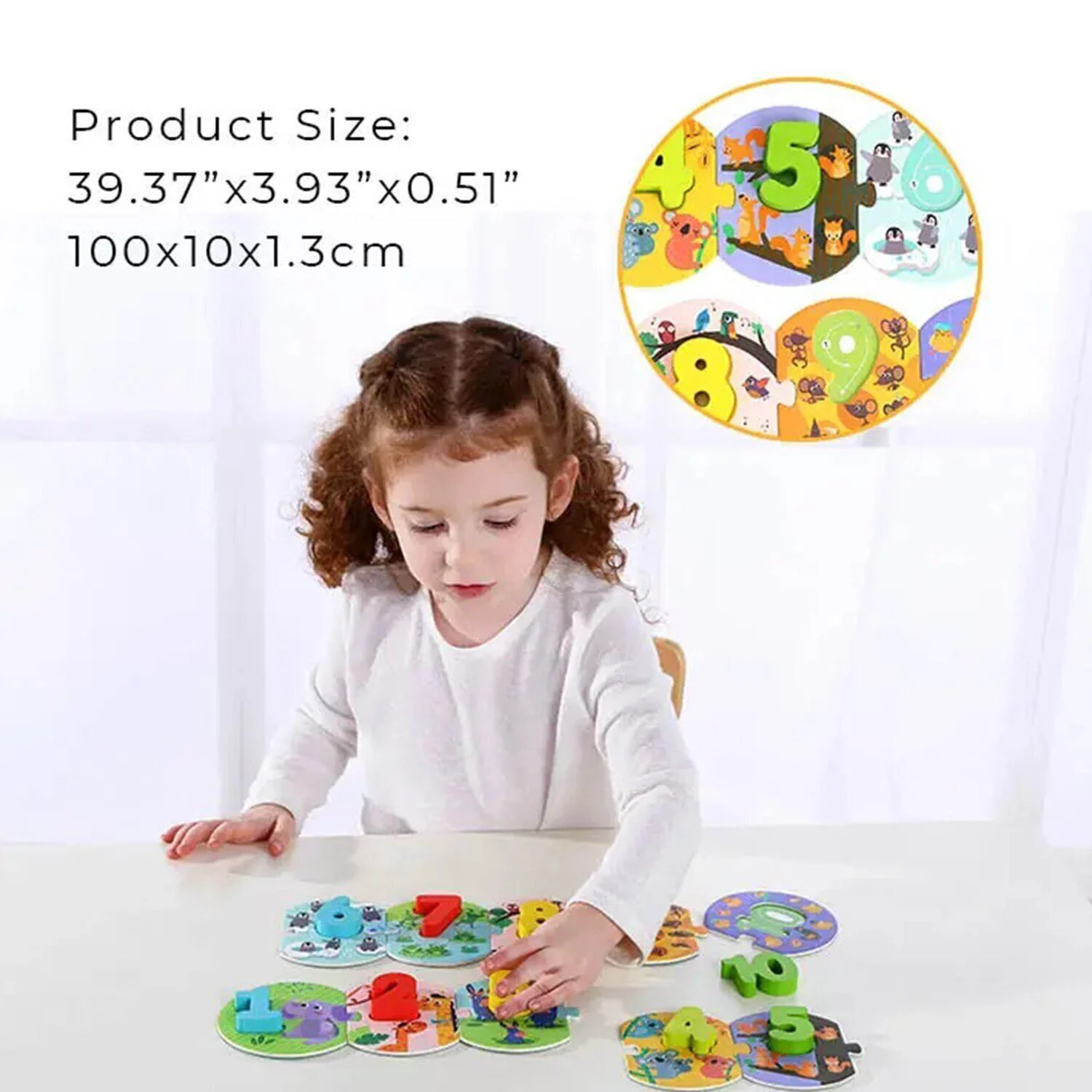 Puzzle Tooky Toy Invatam sa numaram, 20 el. foto