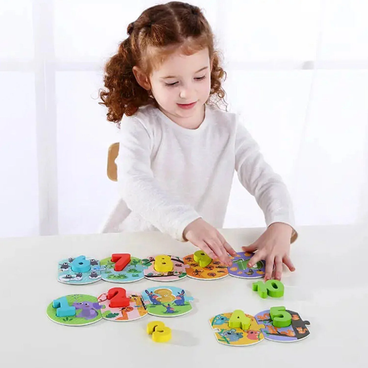 Puzzle Tooky Toy Invatam sa numaram, 20 el. foto