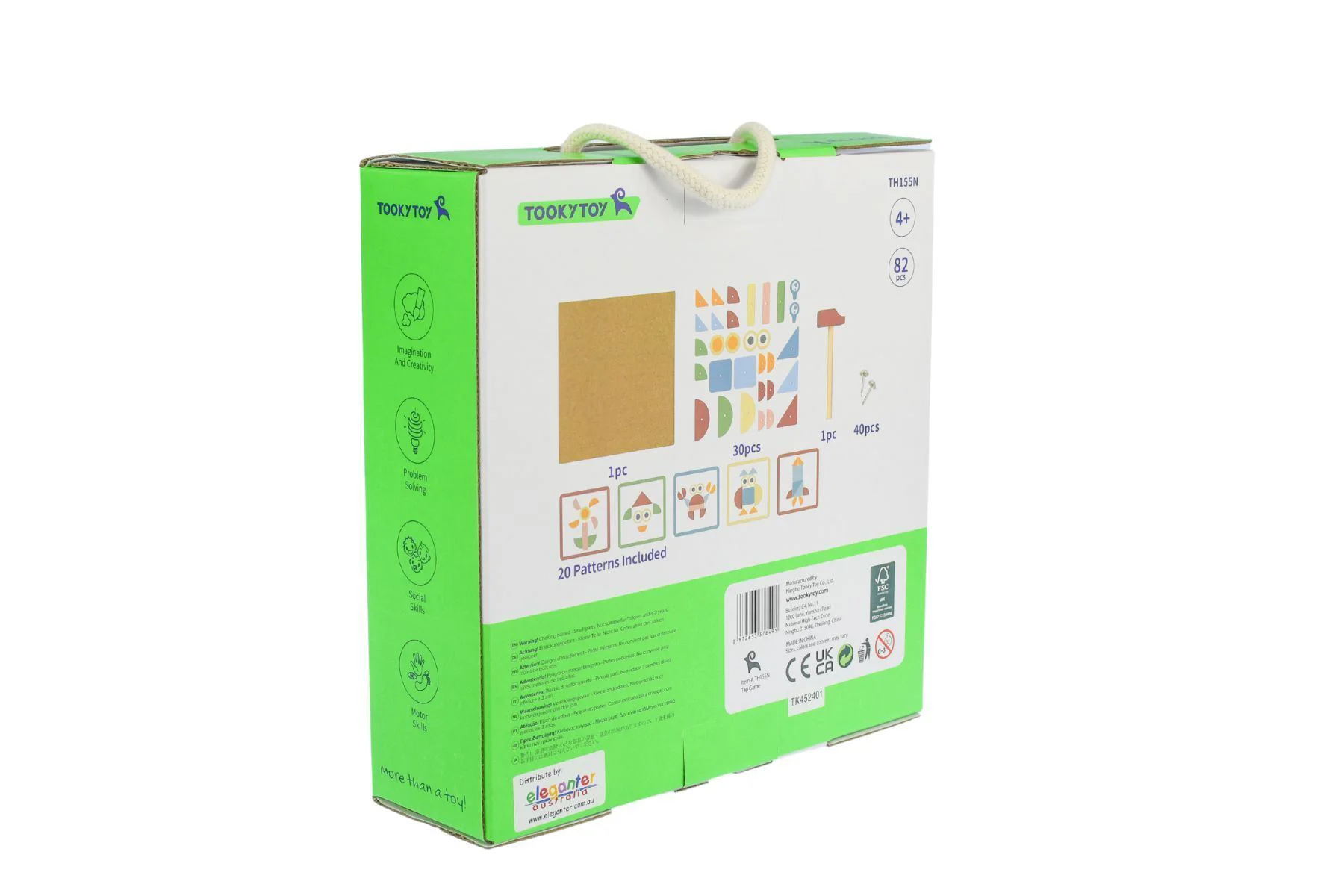 Set constructor Tooky Toy din lemn, 82 el. foto