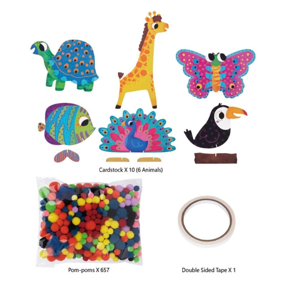 Set de creatie Tooky Toy Animale vesele, 668 el.
