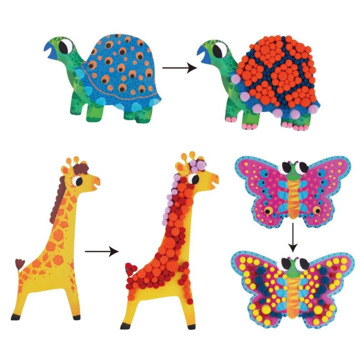 Set de creatie Tooky Toy Animale vesele, 668 el.