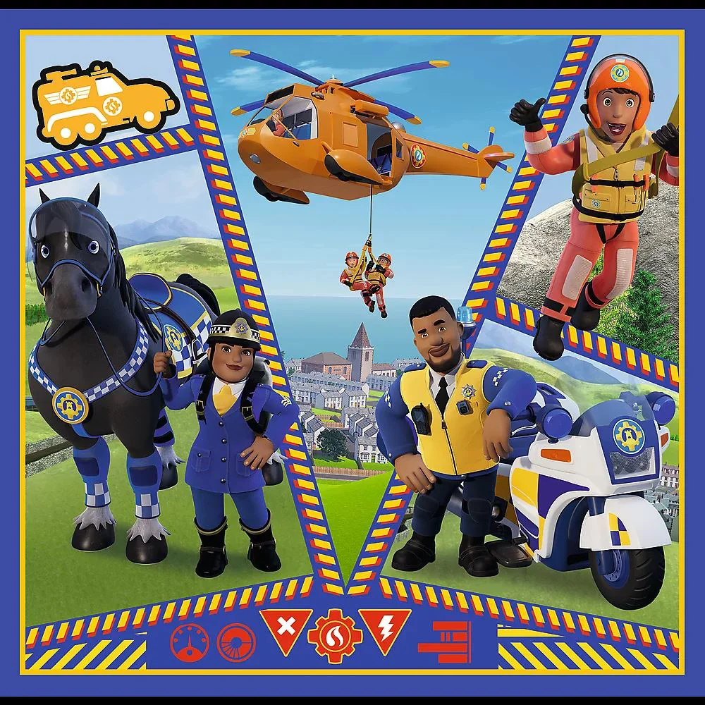 Puzzle Trefl 3 in 1 Fireman Sam' day foto