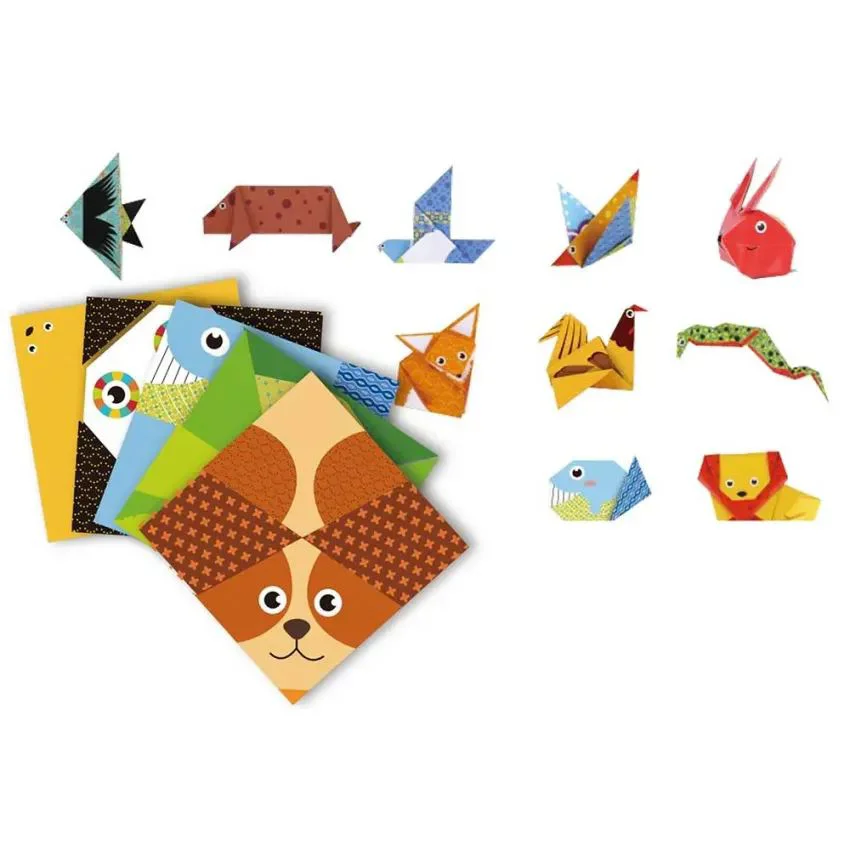 Set origami Tooky Toy Lumea animalelor, 30 modele foto