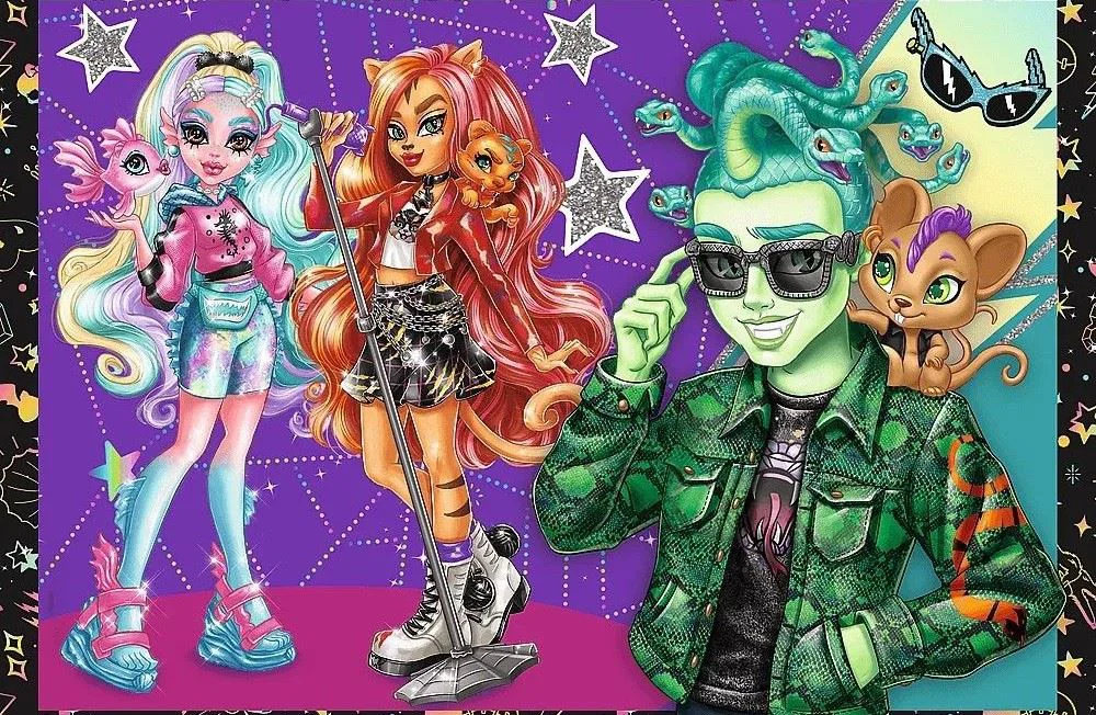 Puzzle Trefl 4 in 1 An electrifying day at Monster High foto