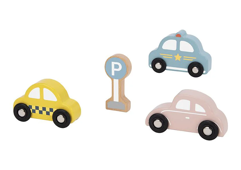 Set de jucarie din lemn Tooky Toy Vehicule de serviciu foto