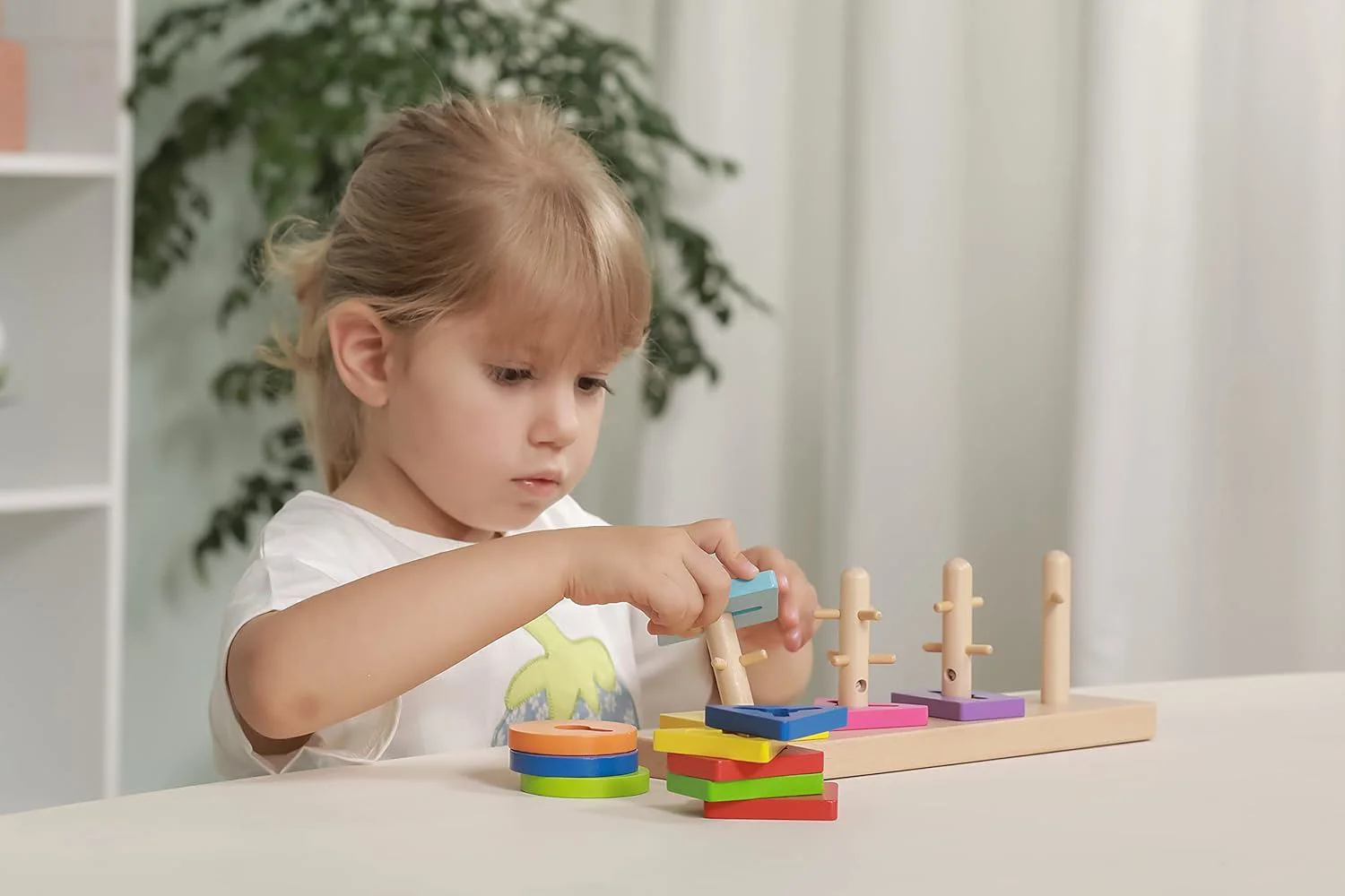 Sorter din lemn Tooky Toy Forme, 13 el. foto