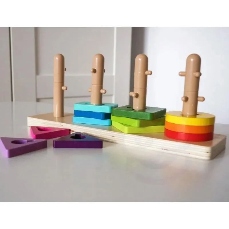 Sorter din lemn Tooky Toy Forme, 13 el. foto