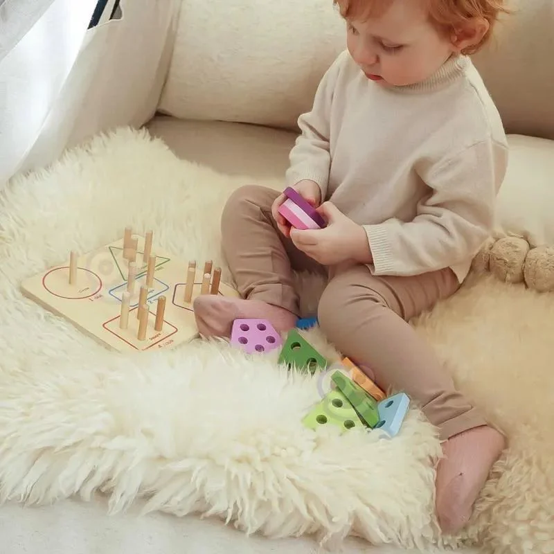 Sorter din lemn Tooky Toy Figuri geometrice, 21 el. foto