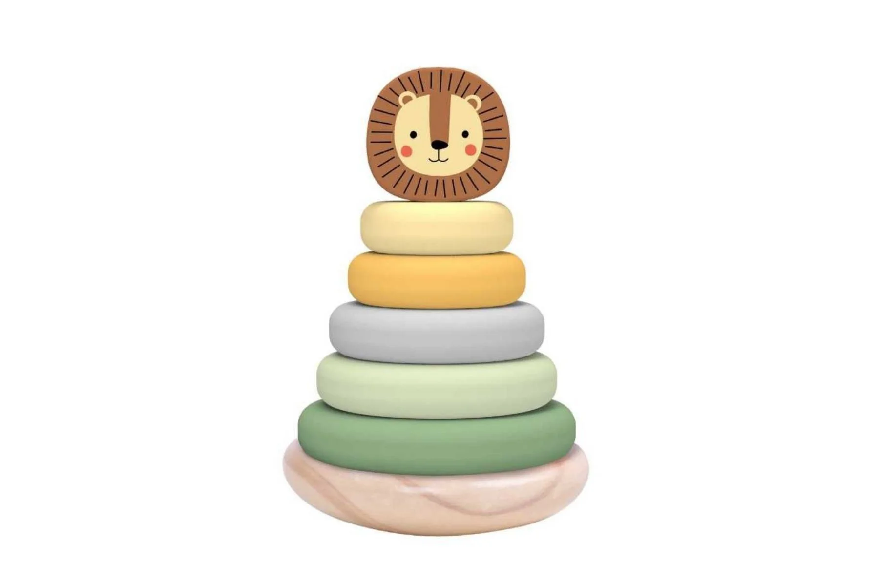 Деревянная игрушка Tooky Toy Пирамида Лев, 7 эл. foto