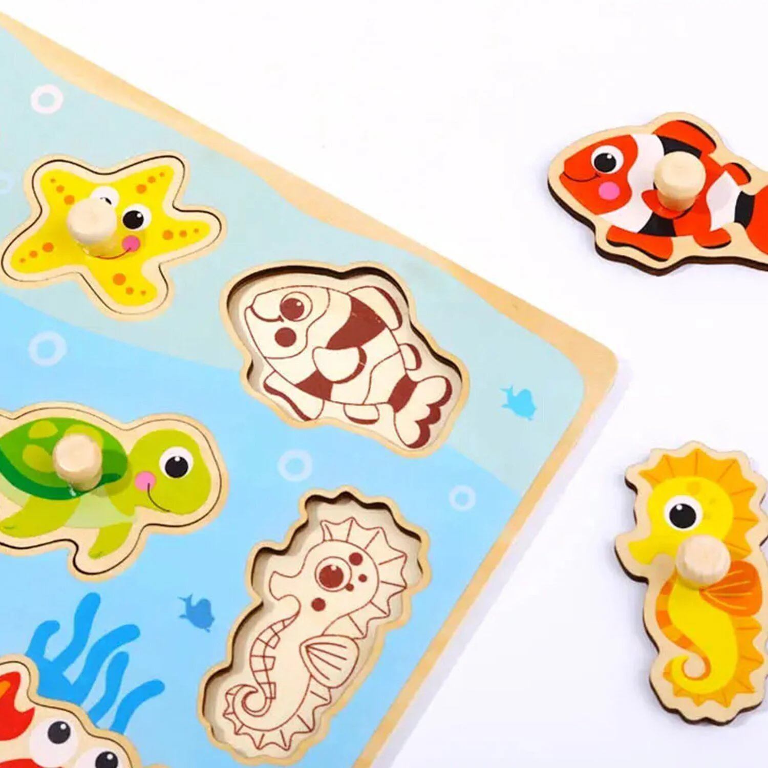 Деревянный пазл Tooky Toy Морские животные, 11 эл.