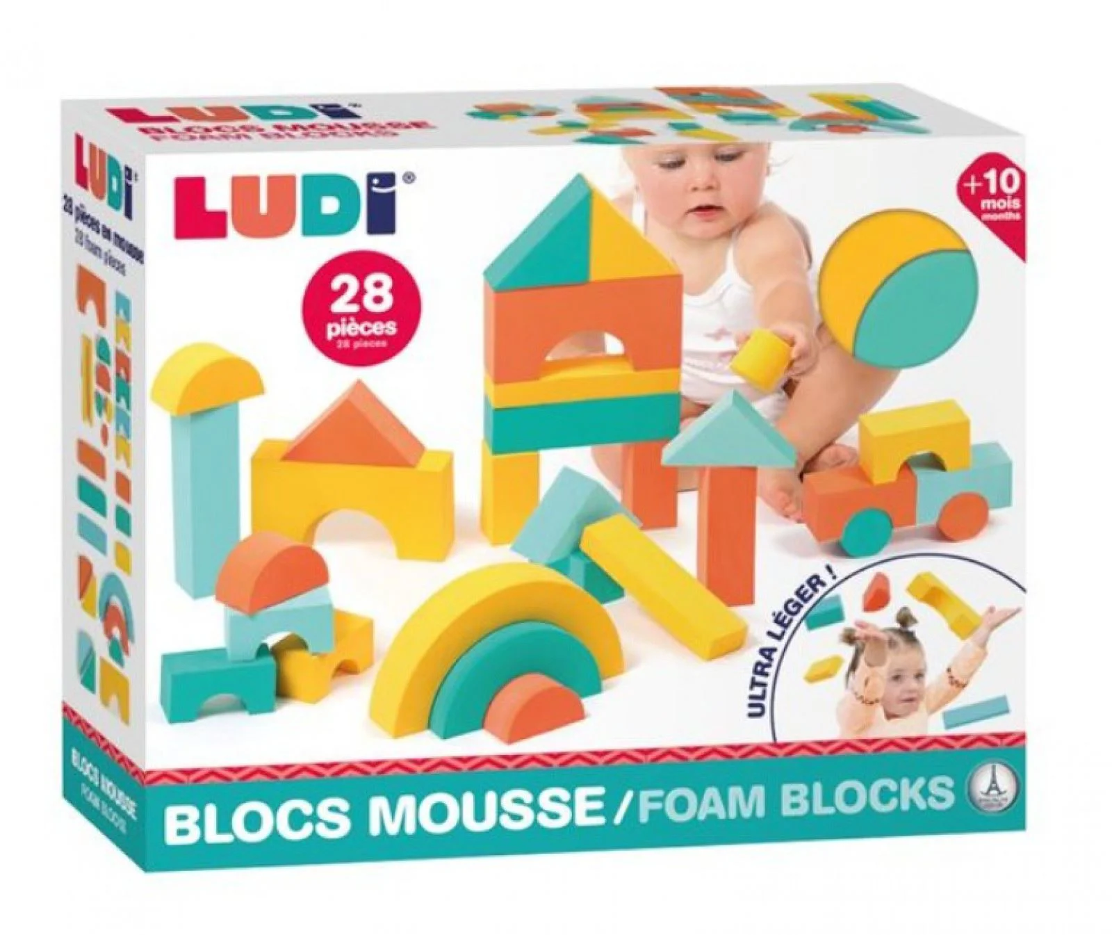 Set de constructie Ludi Foam Blocks, 28 piese
