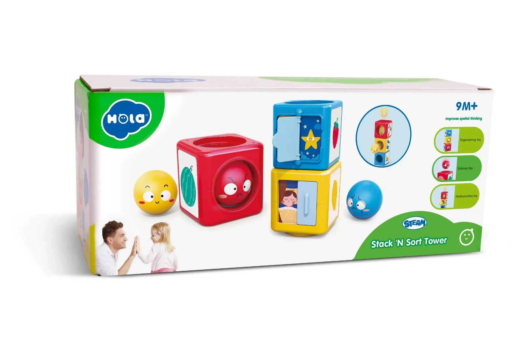 Joc interactiv Hola Toys Turnul din Cubulete