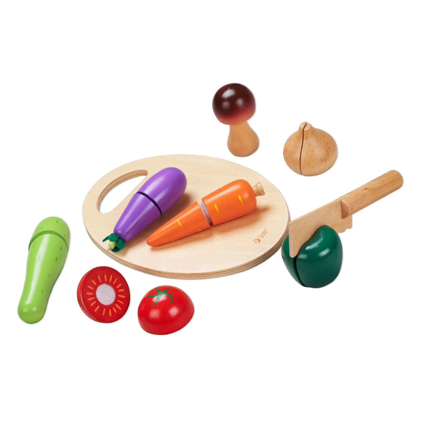 Set de joaca din lemn Classic World Legume, 16 el.