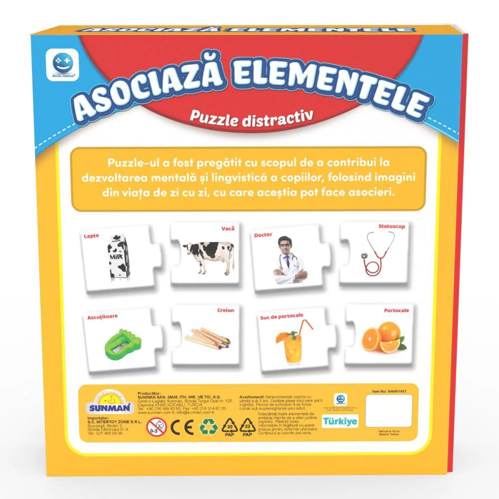 Puzzle Noriel "Invatam asocierea elementelor" RO