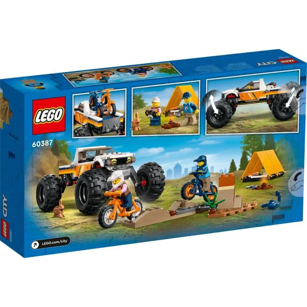 Set de constructie Lego City Aventuri off road cu vehicul 4x4, 252 el.