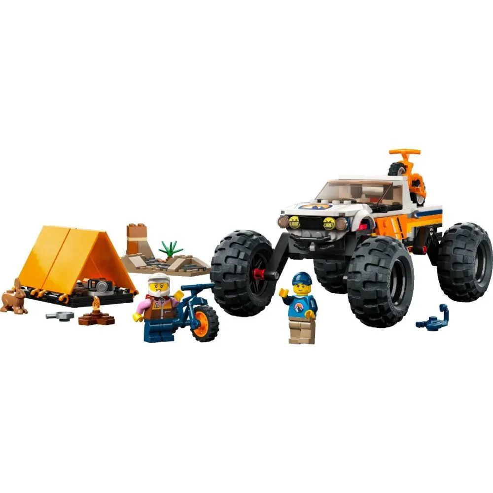 Set de constructie Lego City Aventuri off road cu vehicul 4x4, 252 el.