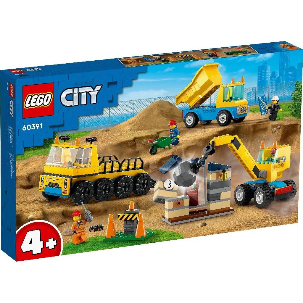 Set de constructie LEGO City Camion si macara cu bila