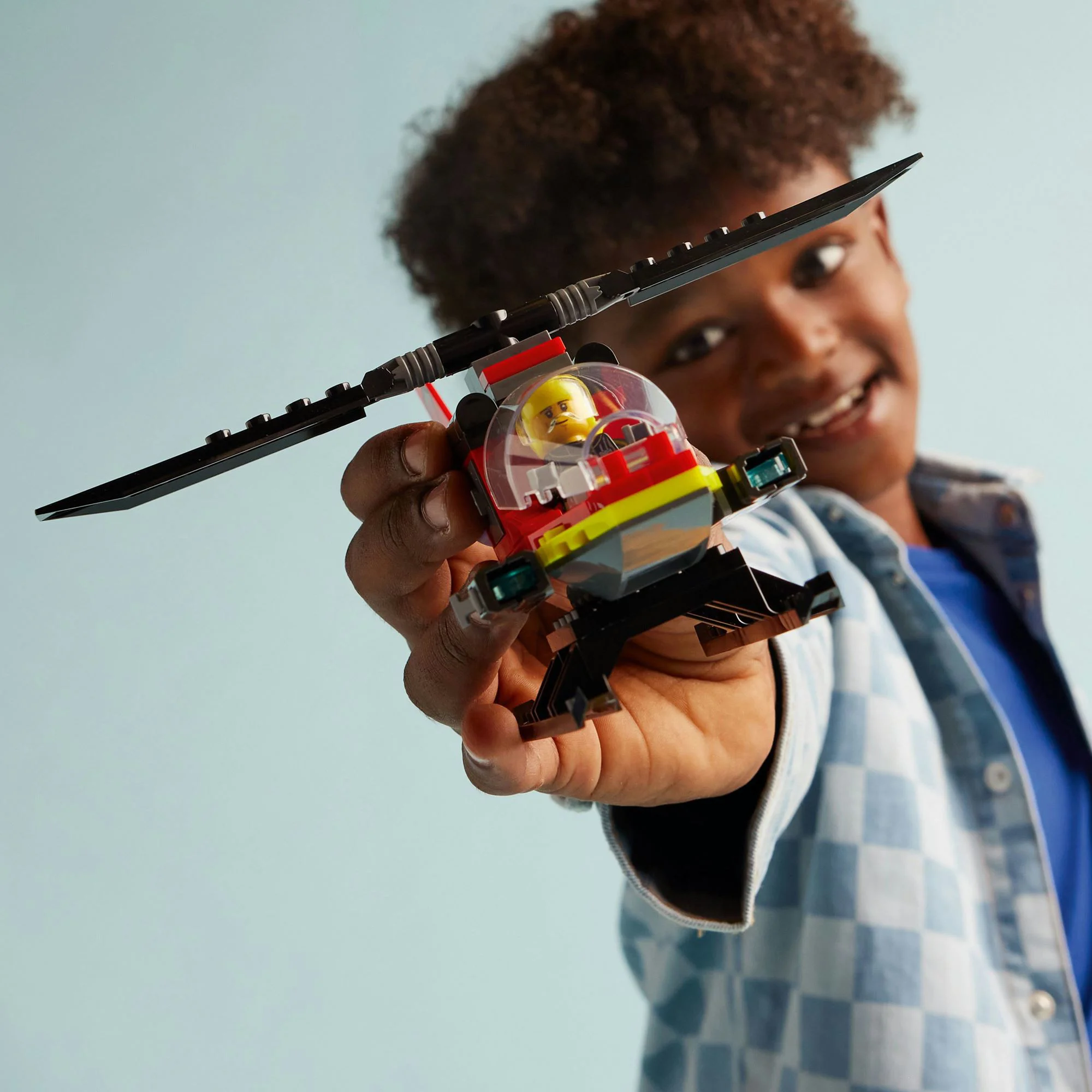 Set de constructie LEGO City Elicopterul pompierilor, 85 el. foto