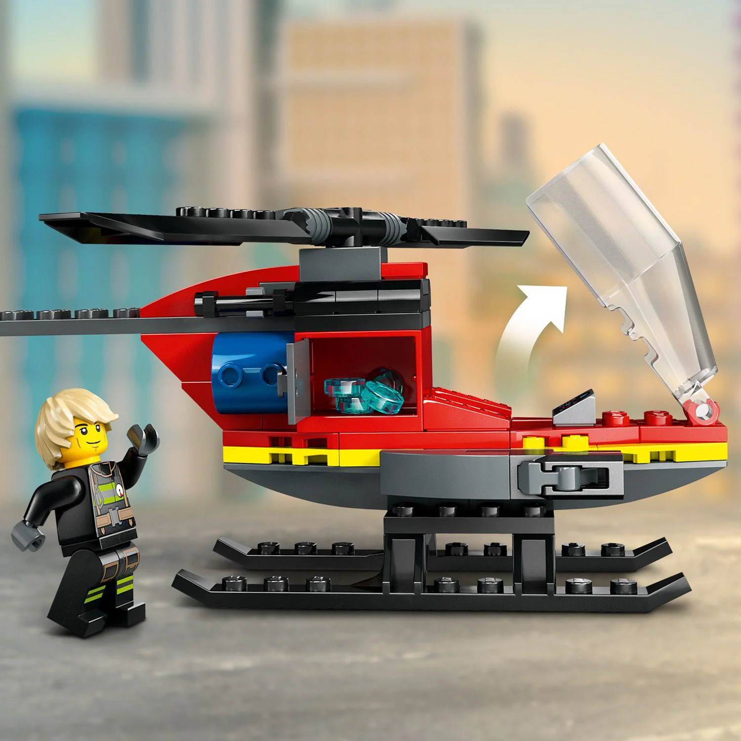 Set de constructie LEGO City Elicopterul pompierilor, 85 el. foto