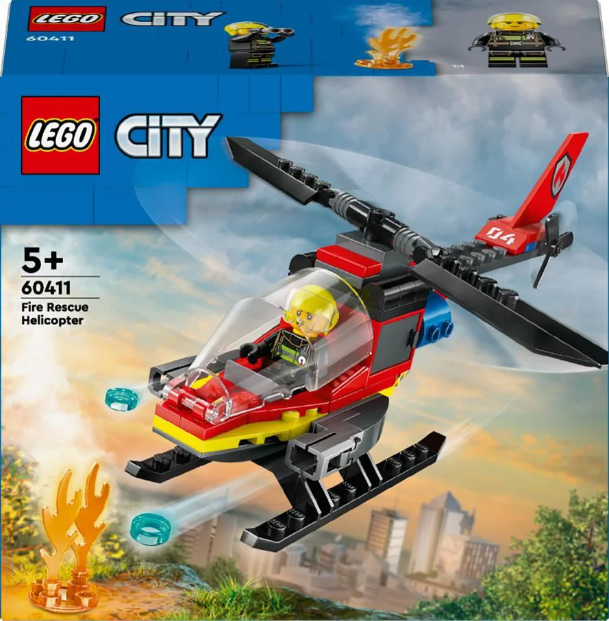 Set de constructie LEGO City Elicopterul pompierilor, 85 el. foto