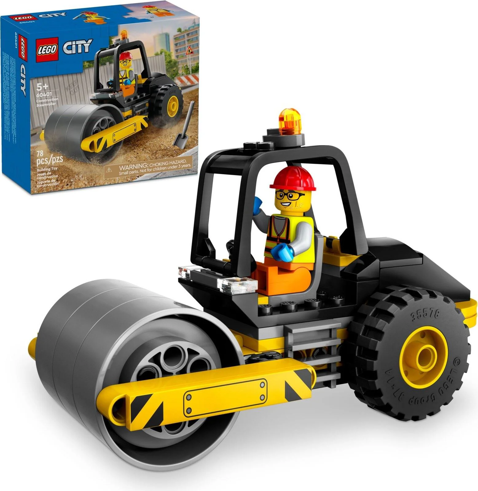 Set de constructie LEGO City Cilindru compactor de santier, 78 el. foto