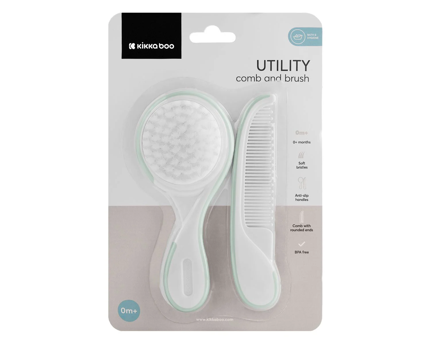 Pieptene si perie KikkaBoo Utility Mint