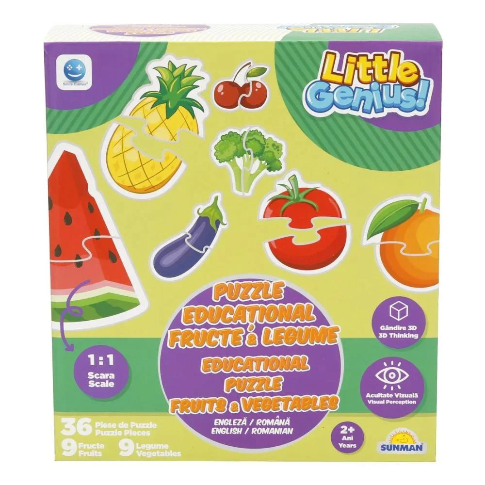 Puzzle Noriel Fructe si legume, 36 piese, RO