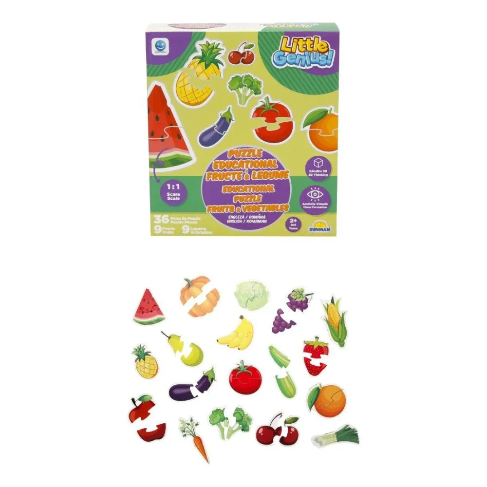 Puzzle Noriel Fructe si legume, 36 piese, RO