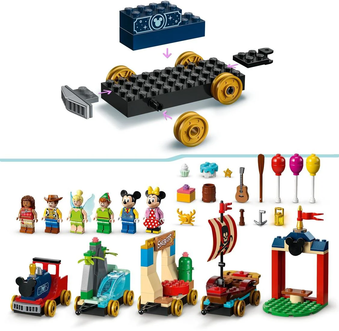 Set de constructie LEGO Disney Trenul de sarbatoare, 200 el.